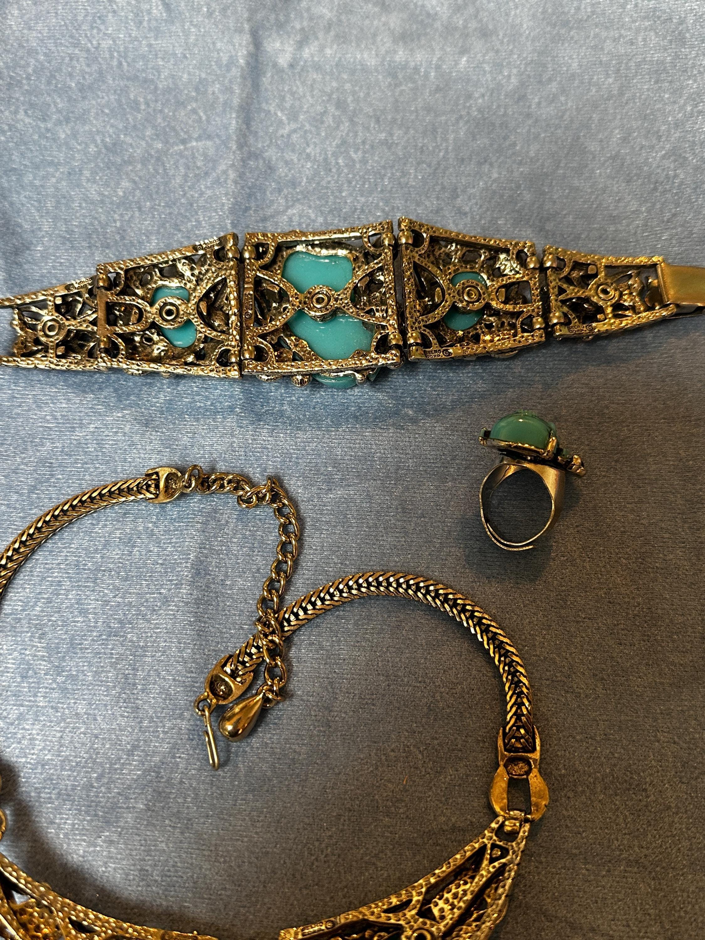 Asian Man Figural Jewelry Set - Selro Corp Necklace, Bracelet, Ring