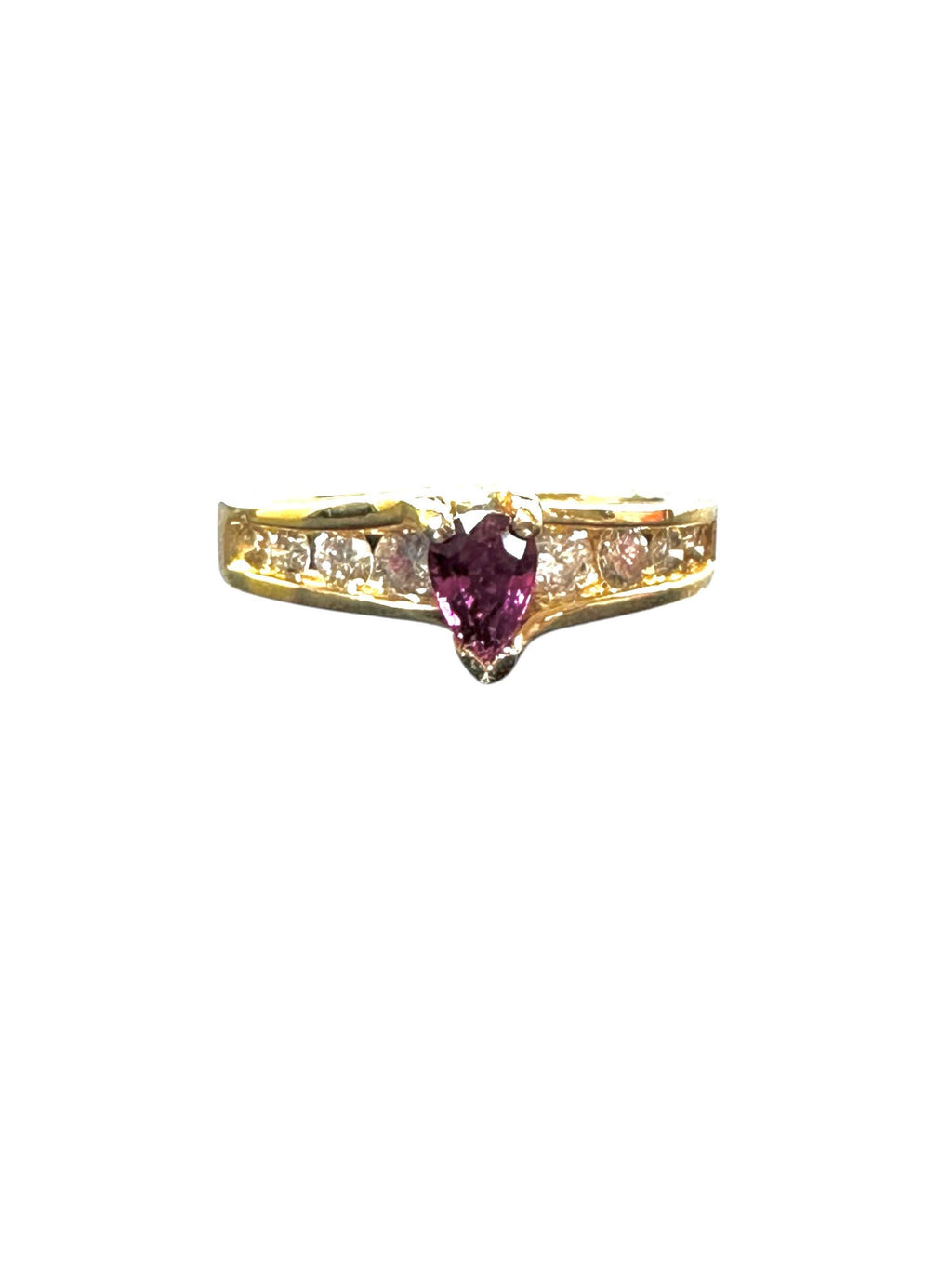 Elegant Vintage Ruby & Diamond Ring in 14k Gold, July Birthstone