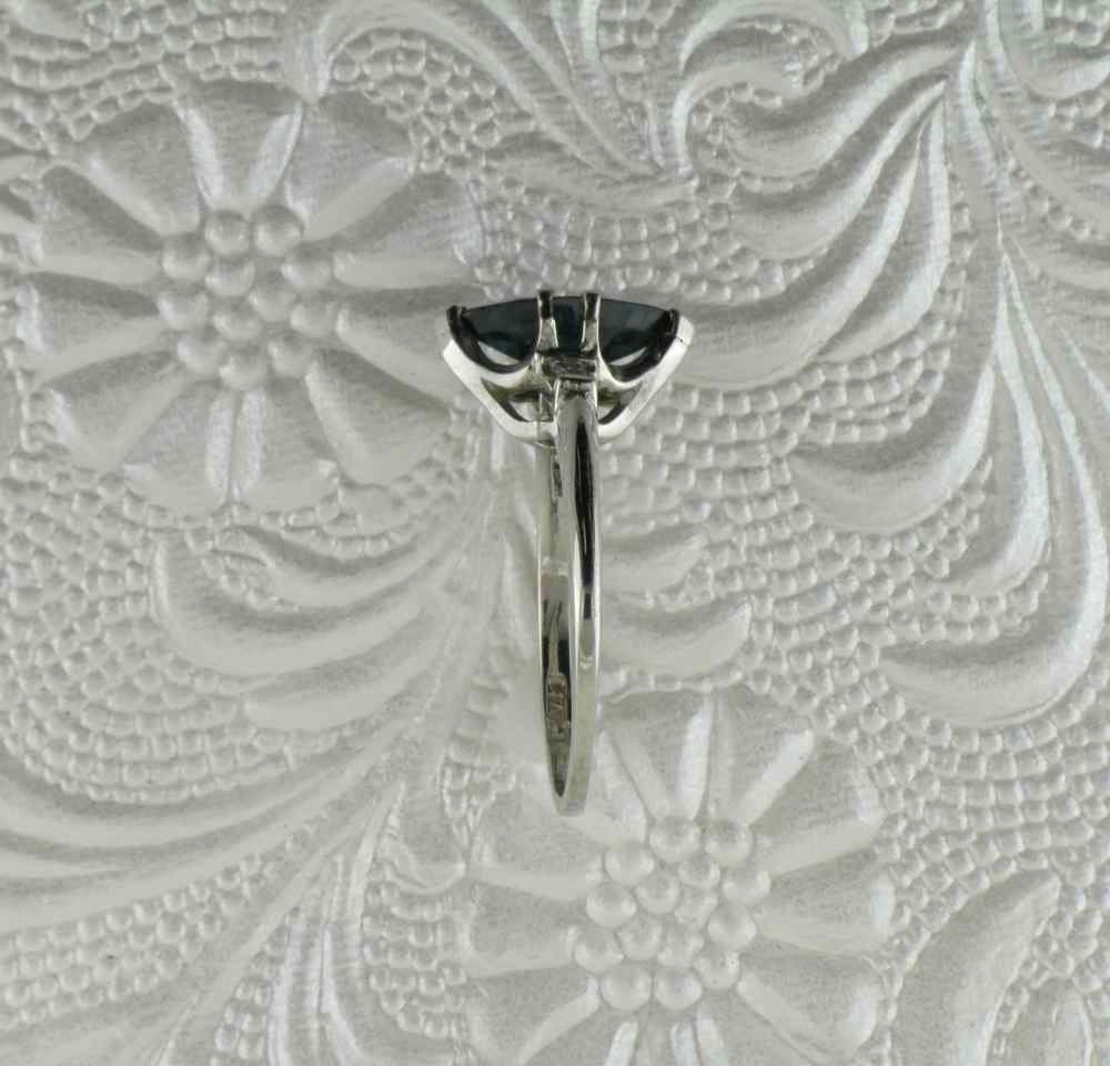 Platinum Marquise Blue Sapphire Ring: Diamond Alternative Engagement Ring