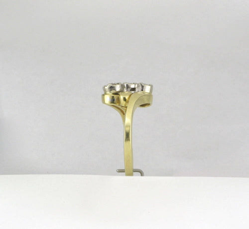 14k Yellow Gold Diamond Cocktail Ring: 0.45 Carat, 1970s Vintage