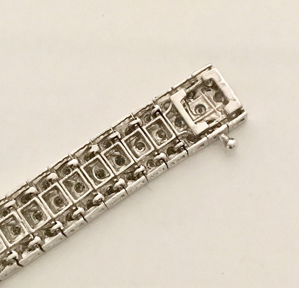 Vintage 8 Carat Diamond Tennis Bracelet: 14k White Gold