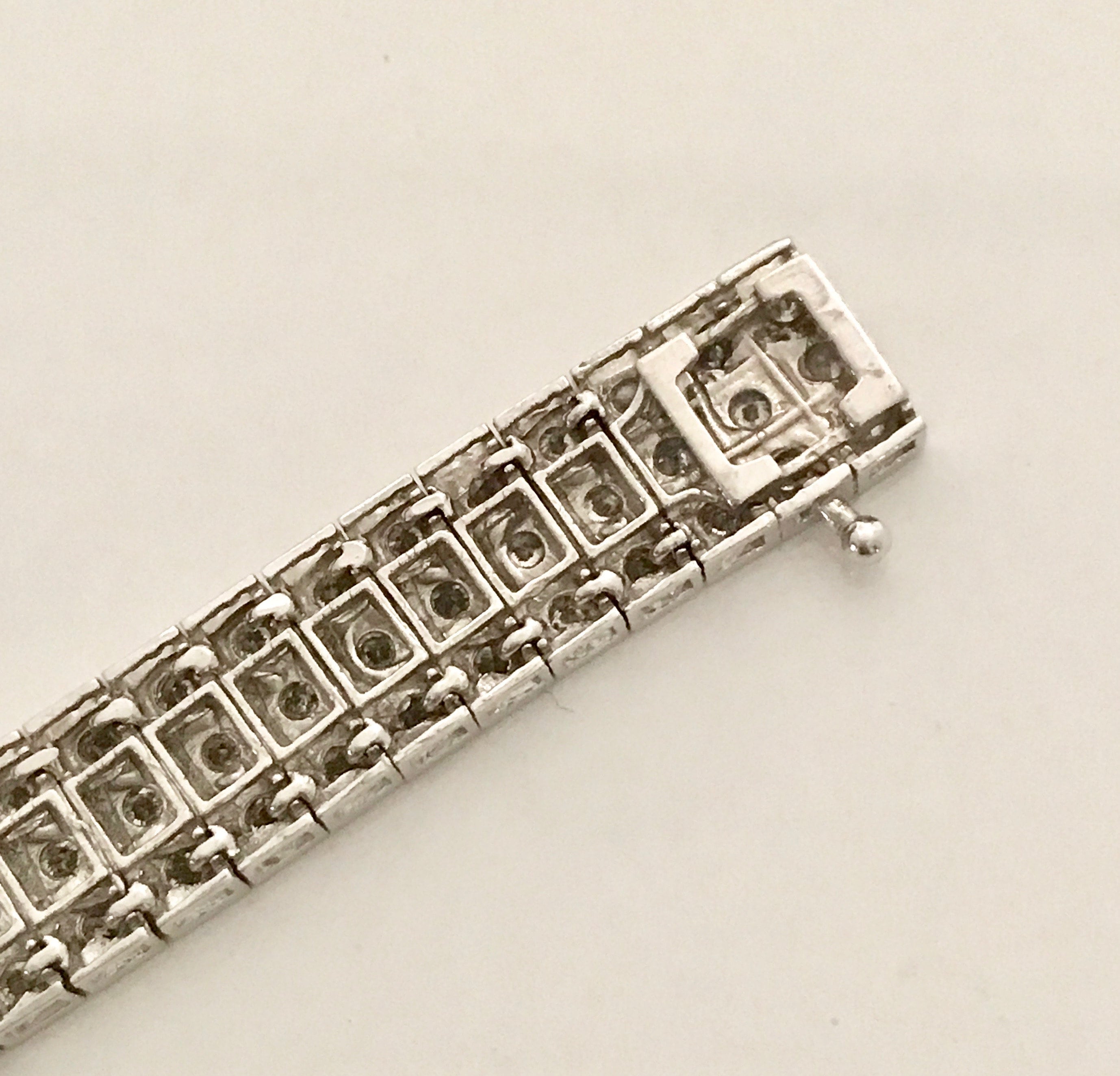 Vintage 8 Carat Diamond Tennis Bracelet: 14k White Gold