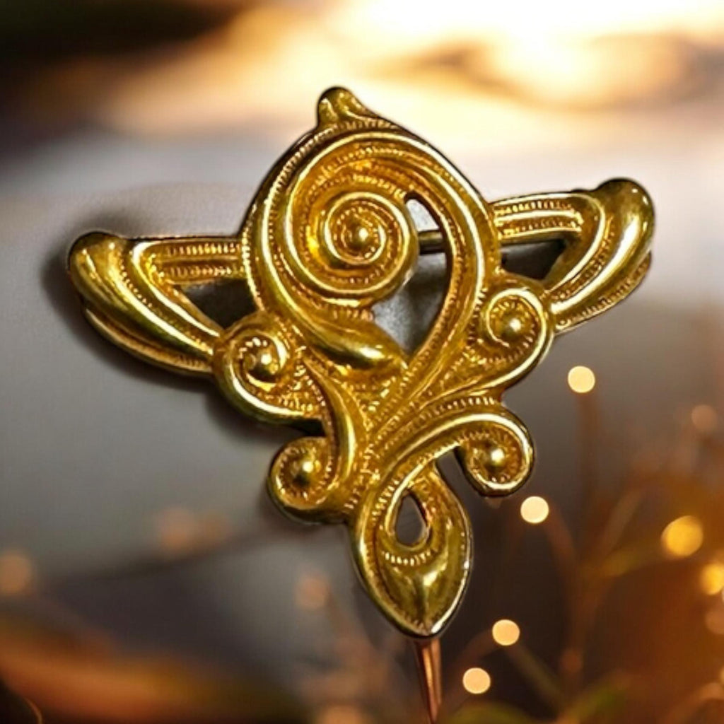 Vintage Gold Filled Art Nouveau Watch Pin - Antique Style Brooch