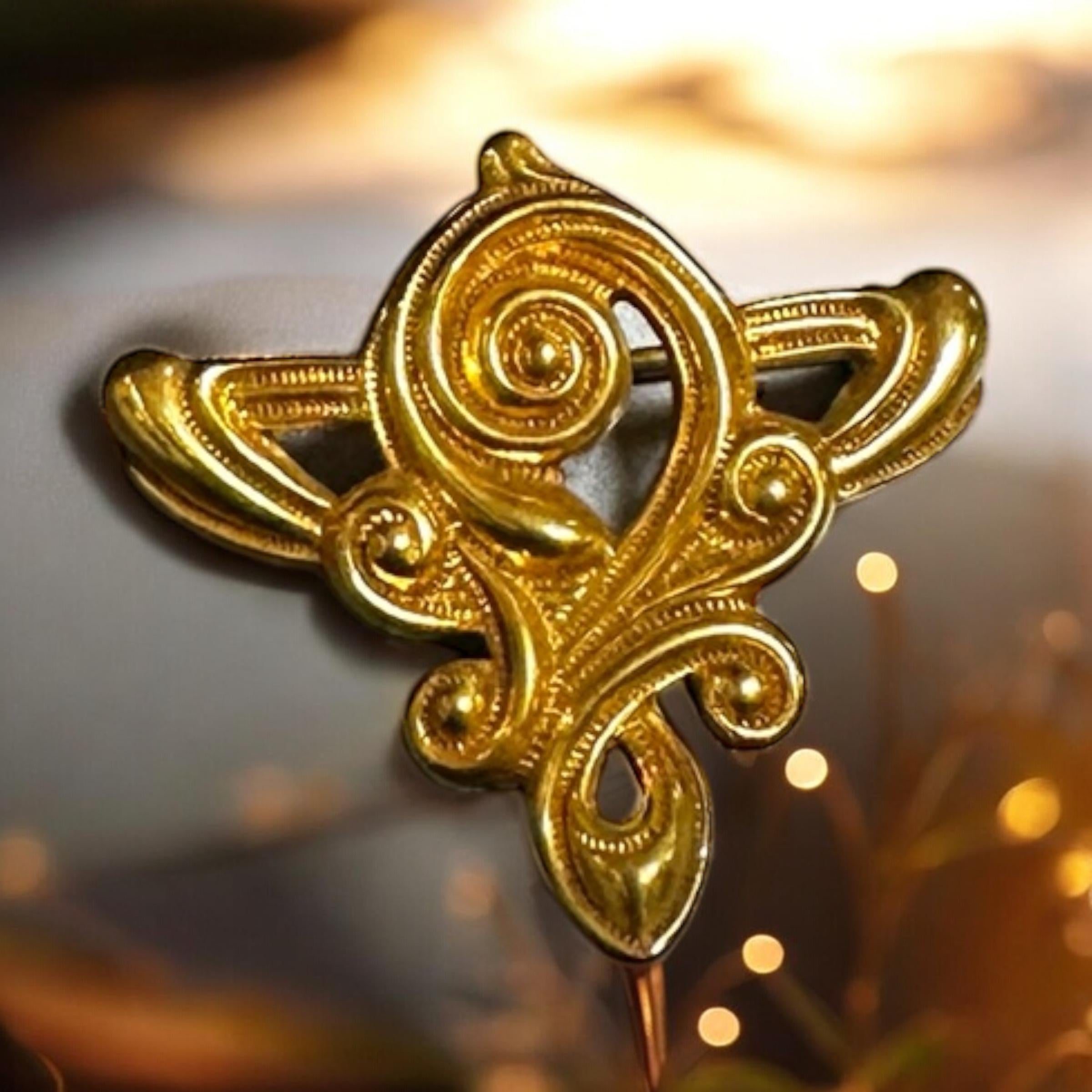 Vintage Gold Filled Art Nouveau Watch Pin - Antique Style Brooch