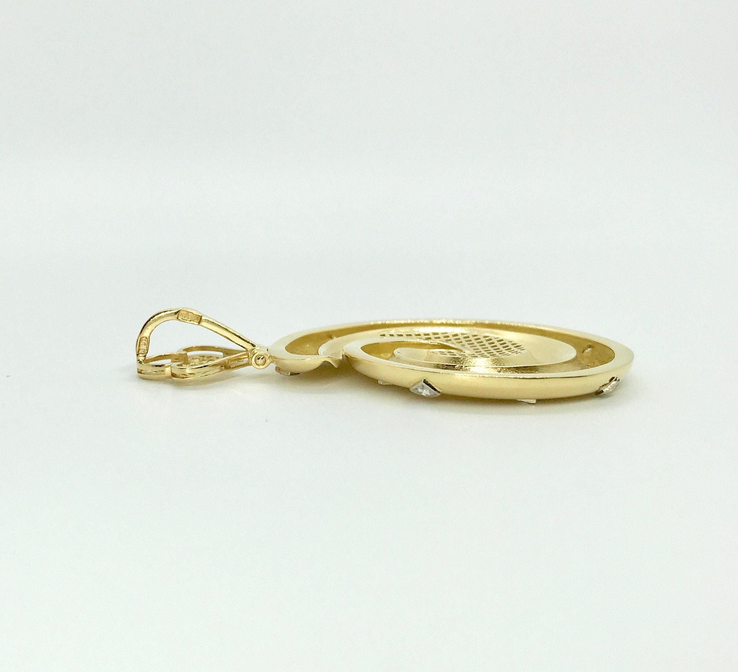 Vintage 14k Gold Diamond Spiral Pendant