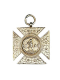 Sterling Silver Hallmarked Cricket Medal with Floral Accent