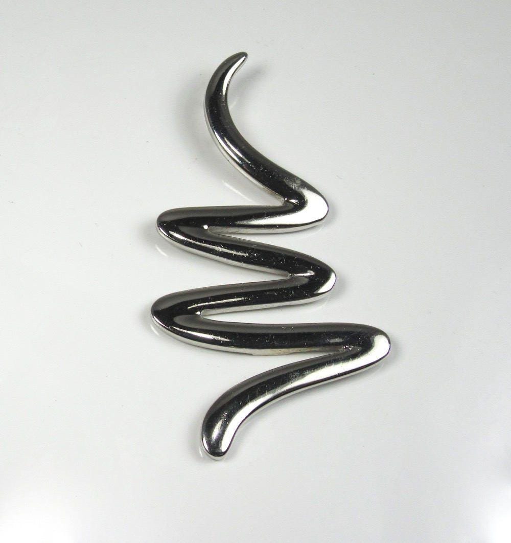 Sterling Silver Squiggle Pendant: Free Form Artistic Jewelry
