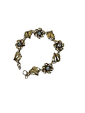 Nature Inspired Gold Filled Bracelet with Blue Glass Flower Detail