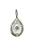 Elegant 14K Yellow & Green Gold Diamond Pearl Pendant, Antique Edwardian Jewelry