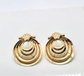 14k Yellow Gold Art Deco Earrings: Pierced Statement Jewelry