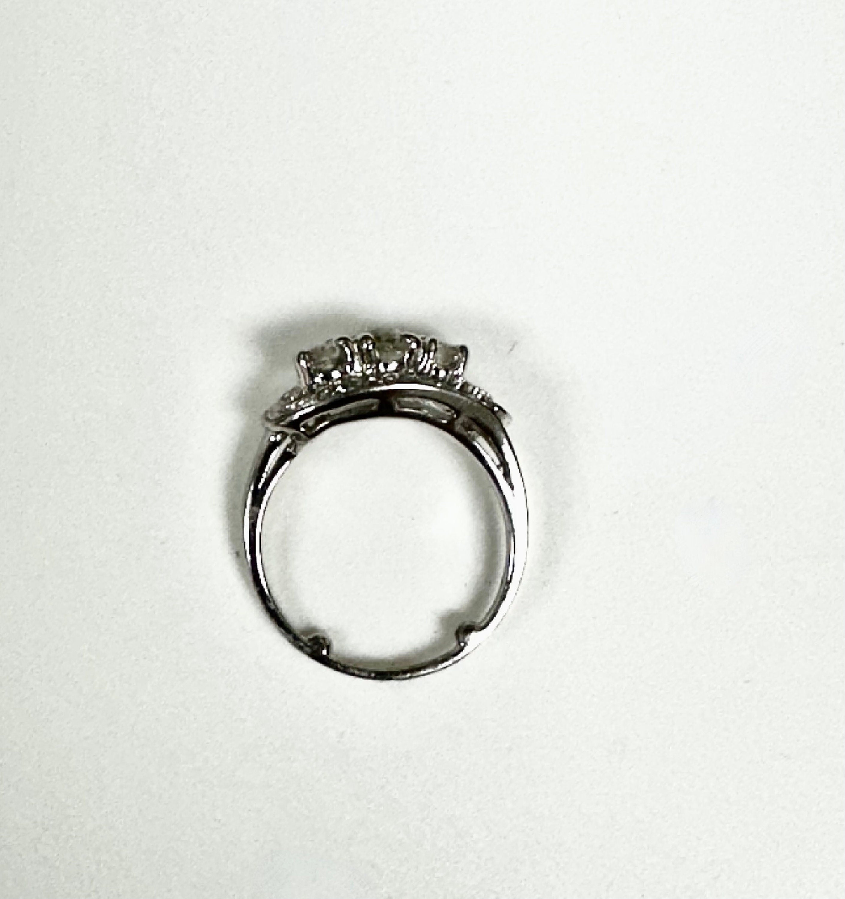 Ladies 14 Karat White Gold Diamond Cocktail Ring with Arthritic "Balls" in Shank