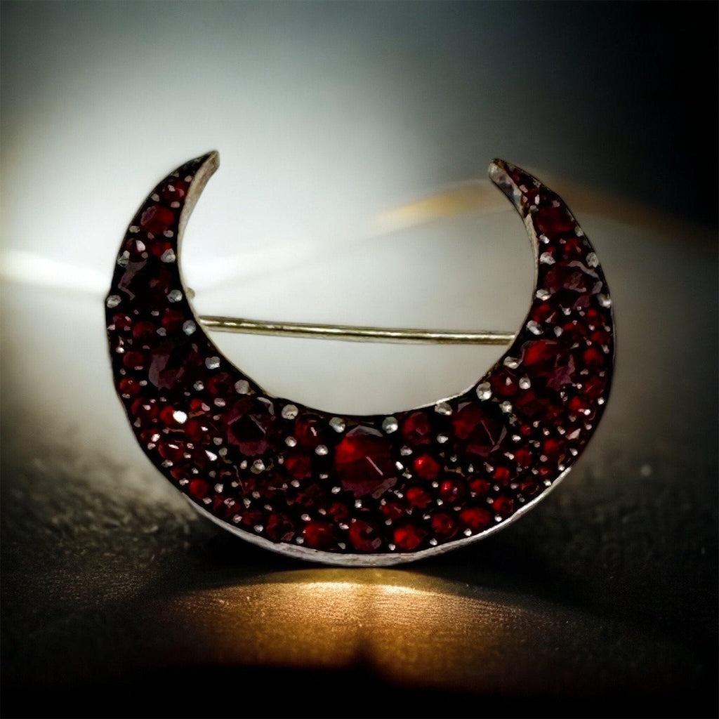 Victorian Bohemian Cut Garnet Brooch