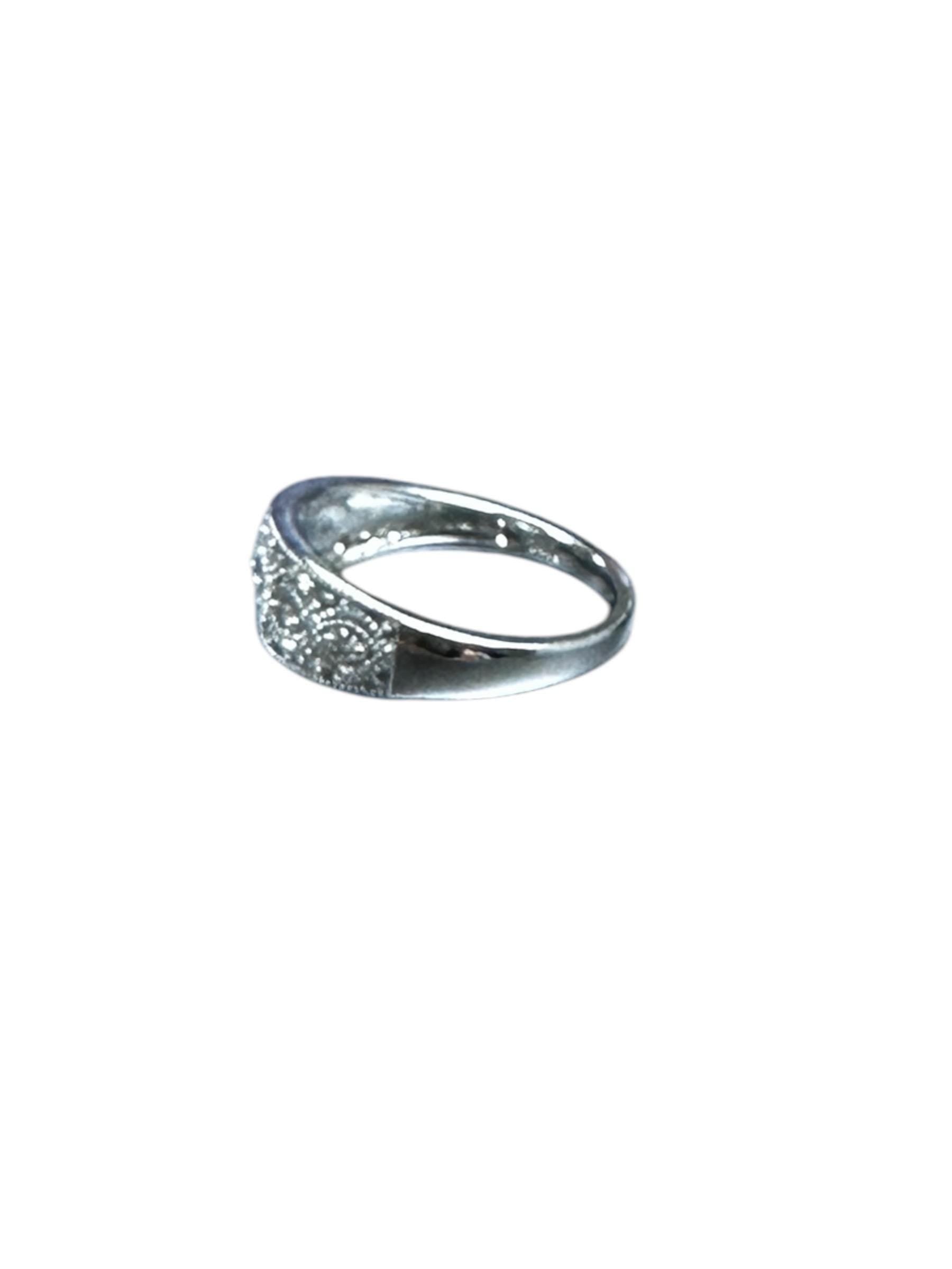 Elegant Vintage White Gold Diamond Stacking Ring or Wedding Ring