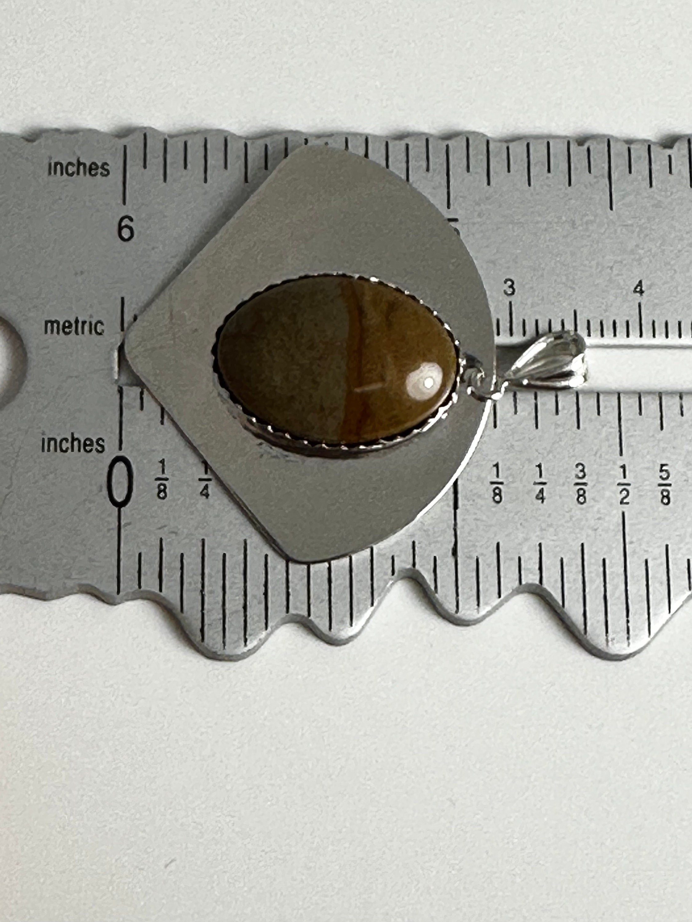 Hand Crafted Sterling Silver Agate Pendant - Student Artist JR