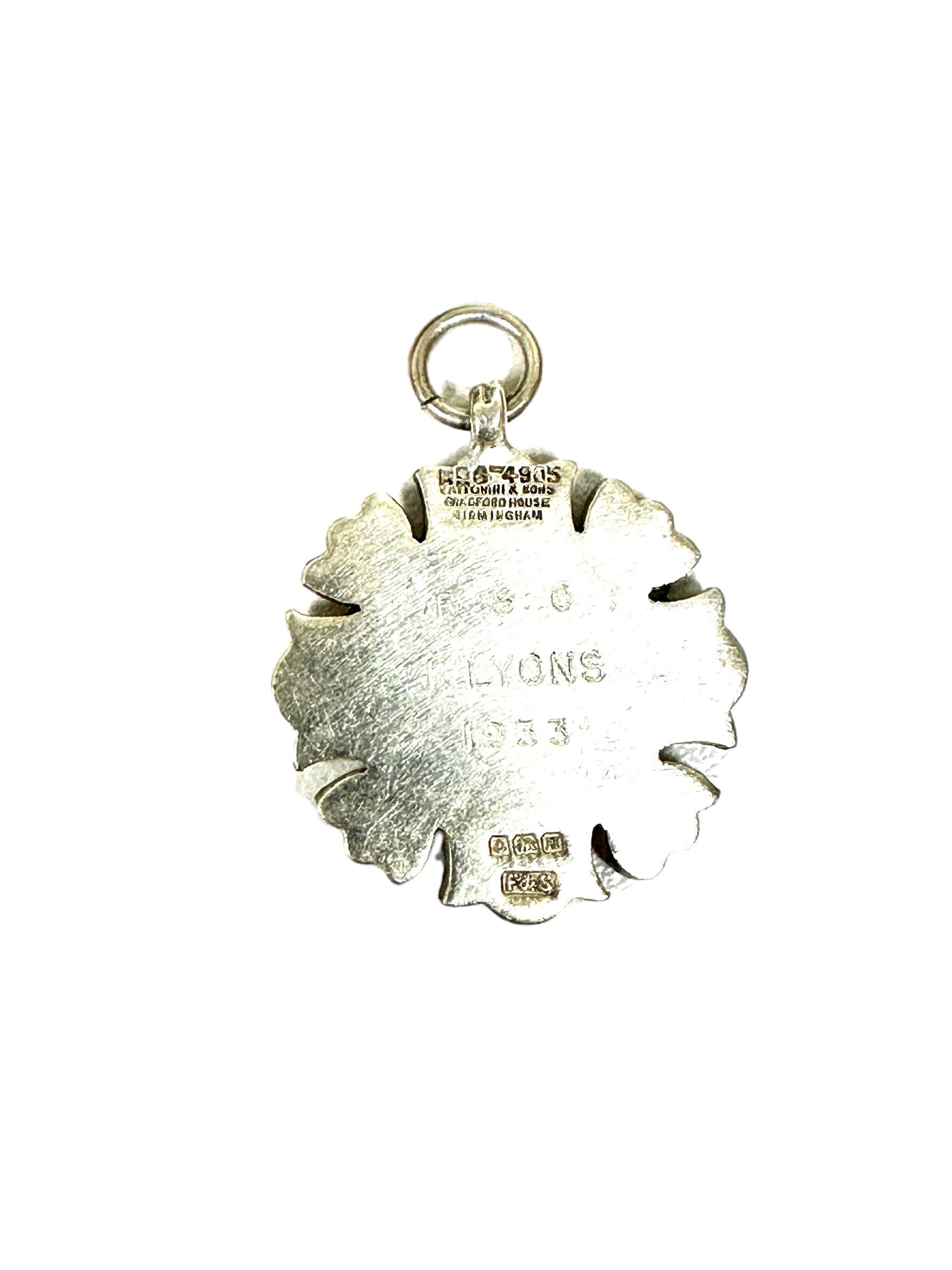 Vintage Hallmarked Swimming Medal Dated 1933