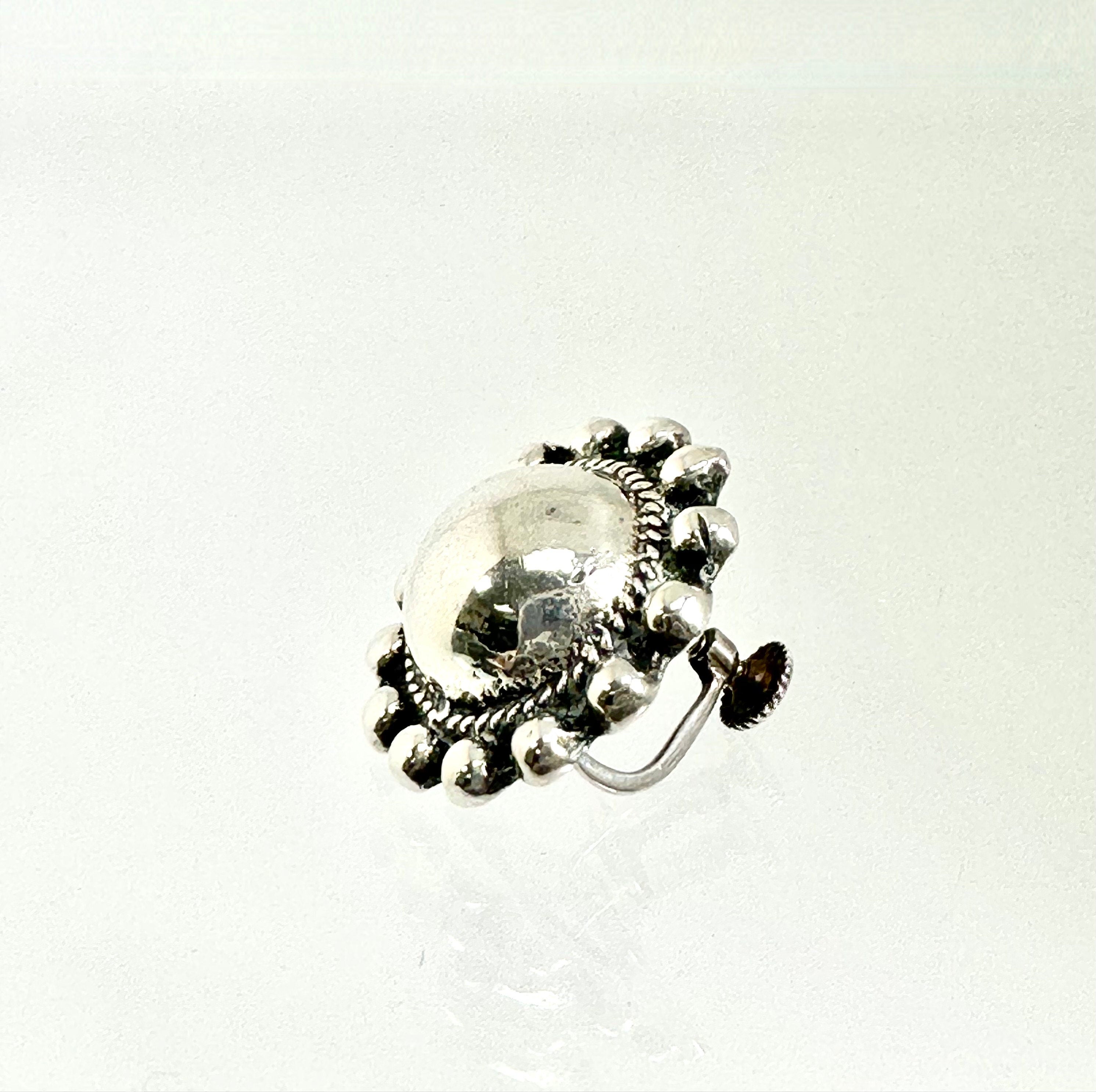 Vintage Sterling Silver Dome Earrings: Screw Back Design
