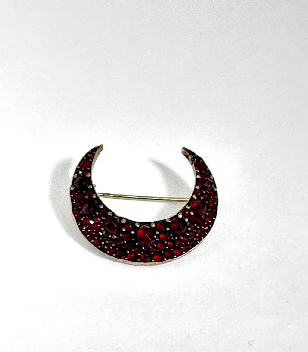 Victorian Bohemian Cut Garnet Brooch