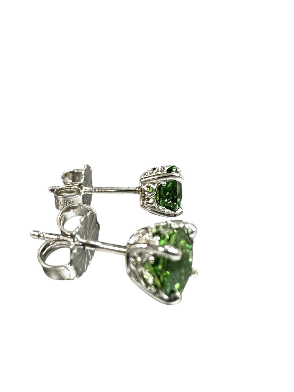 Elegant 14K White Gold Chrome Tourmaline Stud Earrings - 0.50ct Gems - Custom Selection