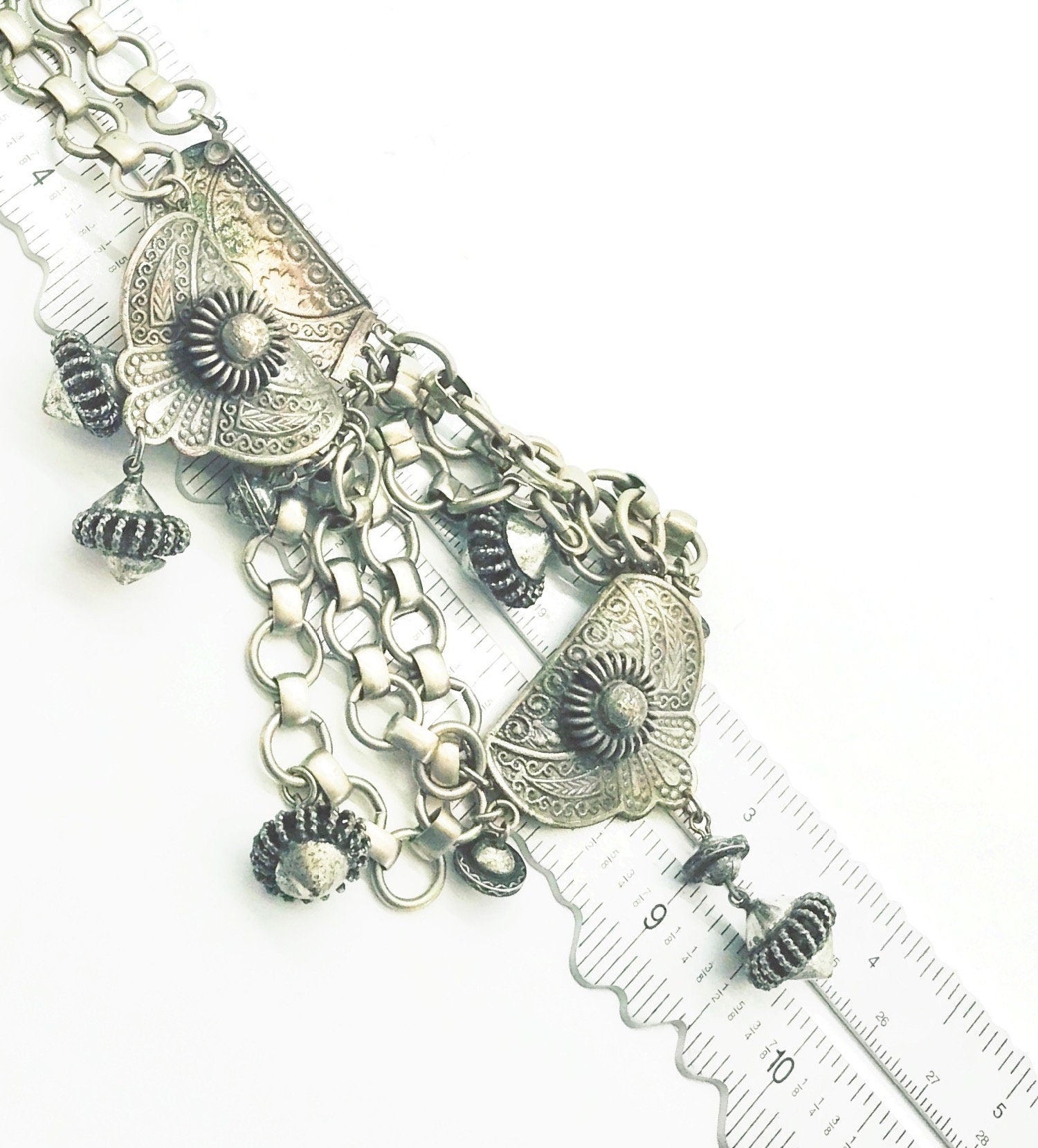 Kandell and Marcus N.Y. Vintage Silver Tone Statement Necklace