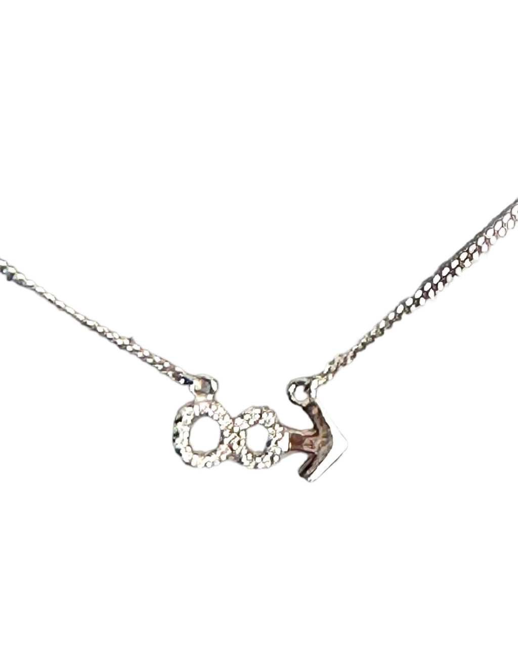 Sterling Silver Diamond Infinity and Beyond Necklace: 0.25 Carats, 20 inch Chain