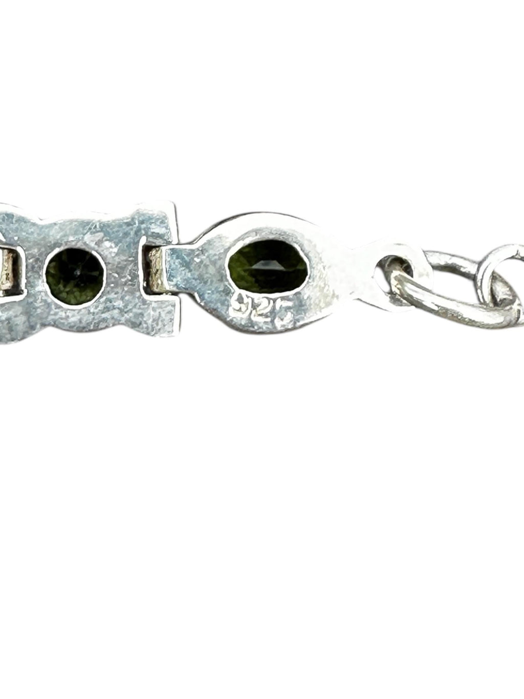 Sterling Silver Peridot Link Bracelet, Gemstone Bracelet