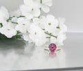 Vintage 14K White Gold Pink Tourmaline and Diamond Ring