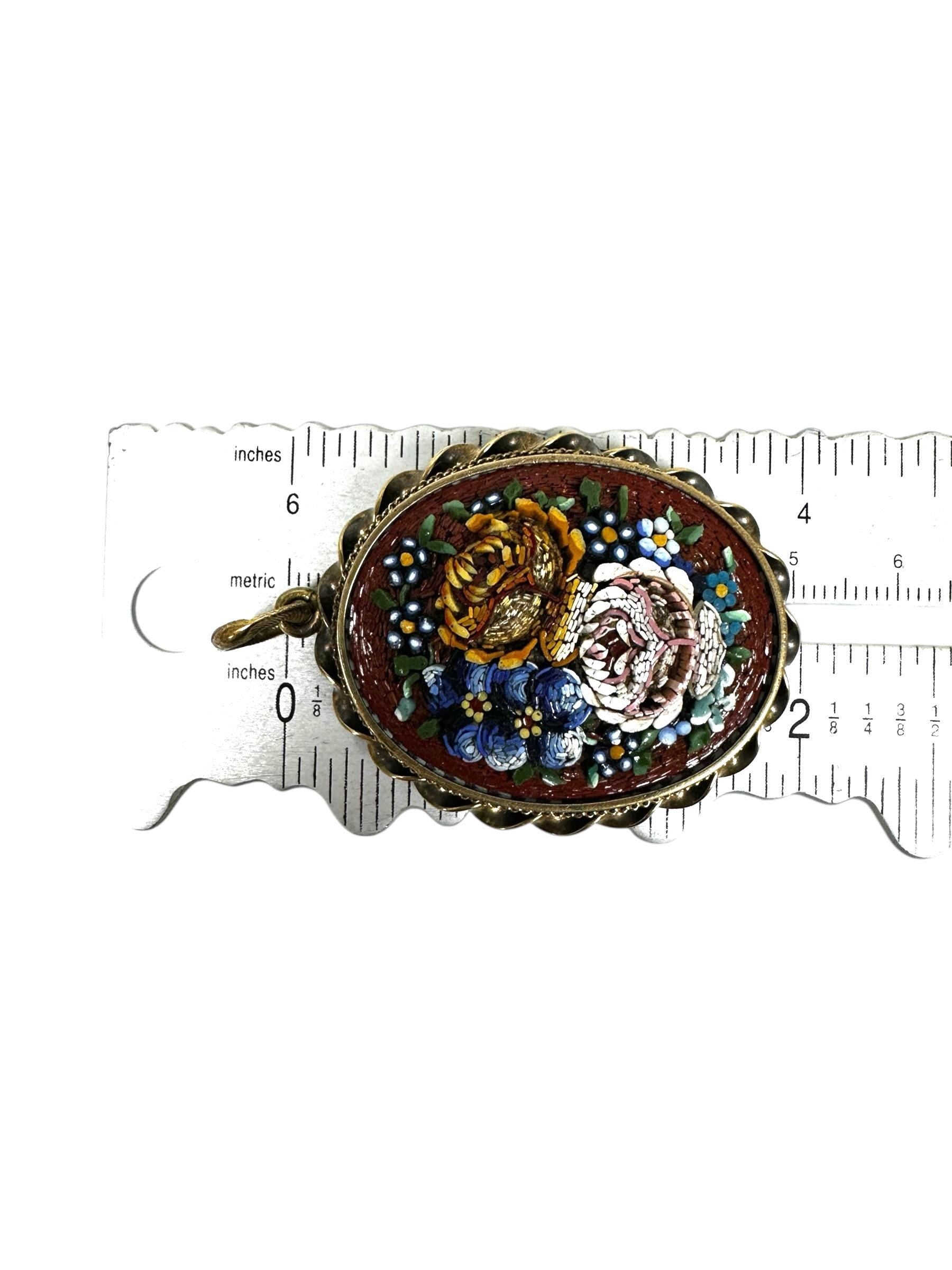 Victorian Gold Filled Floral Mosaic Locket with Braided Frame - Antique Locket
