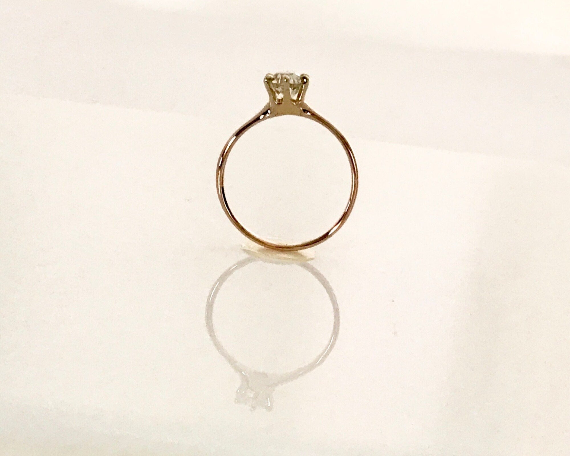 Classic Diamond Solitaire in Yellow Gold - Vintage Style