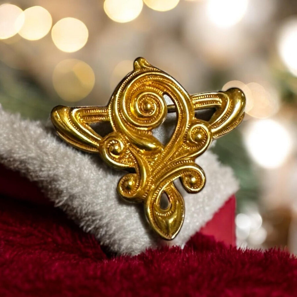 Vintage Gold Filled Art Nouveau Watch Pin - Antique Style Brooch