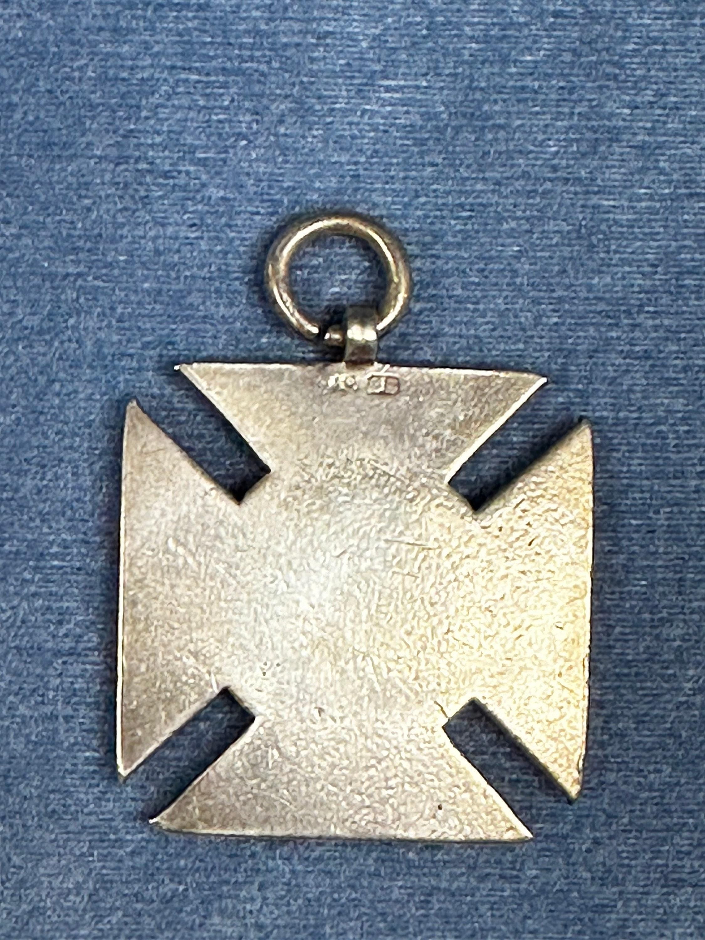 Sterling Silver Hallmarked Cricket Medal with Floral Accent