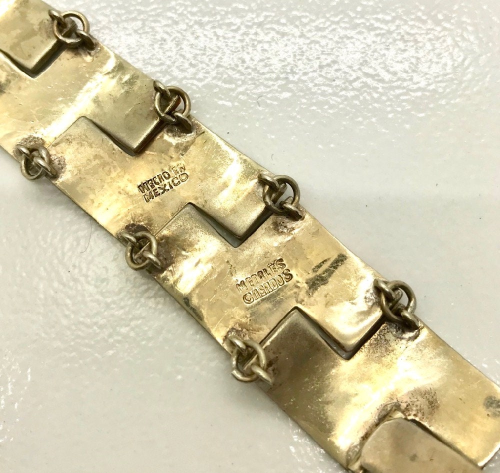 Mixed Metal Necklace Bracelet Earring Set: Sterling Silver, Brass & Copper