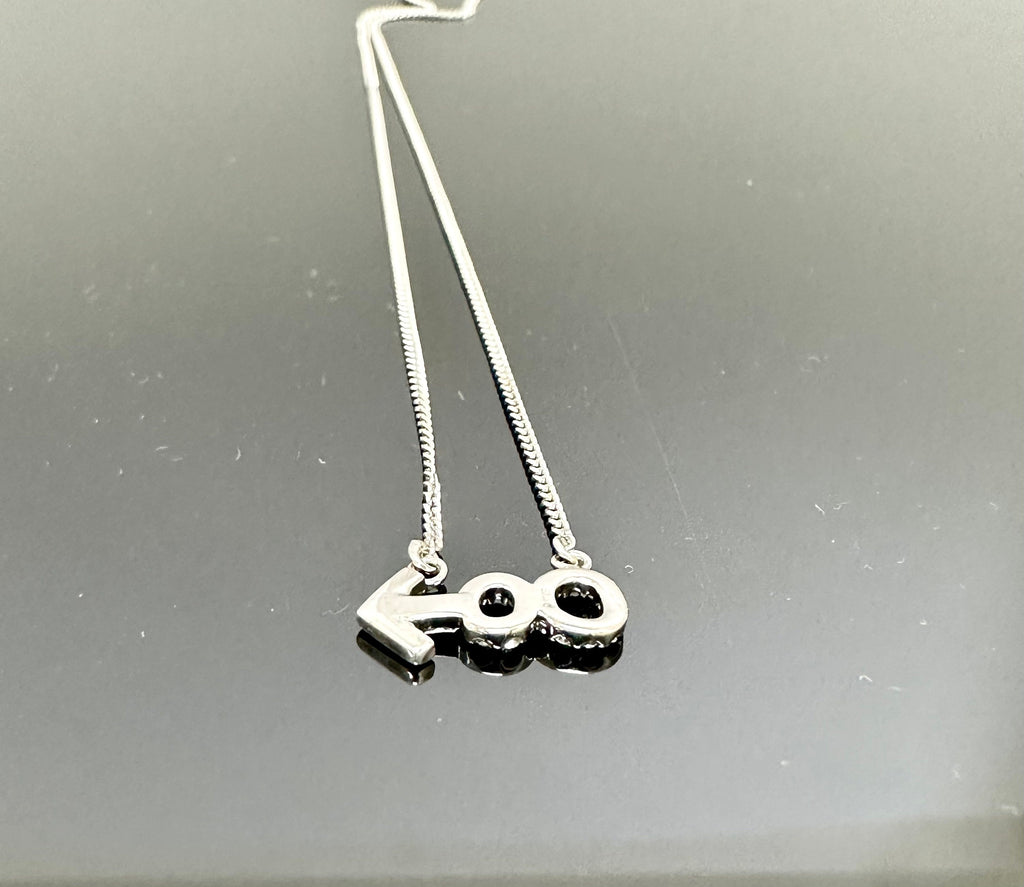 Sterling Silver Diamond Infinity and Beyond Necklace: 0.25 Carats, 20 inch Chain