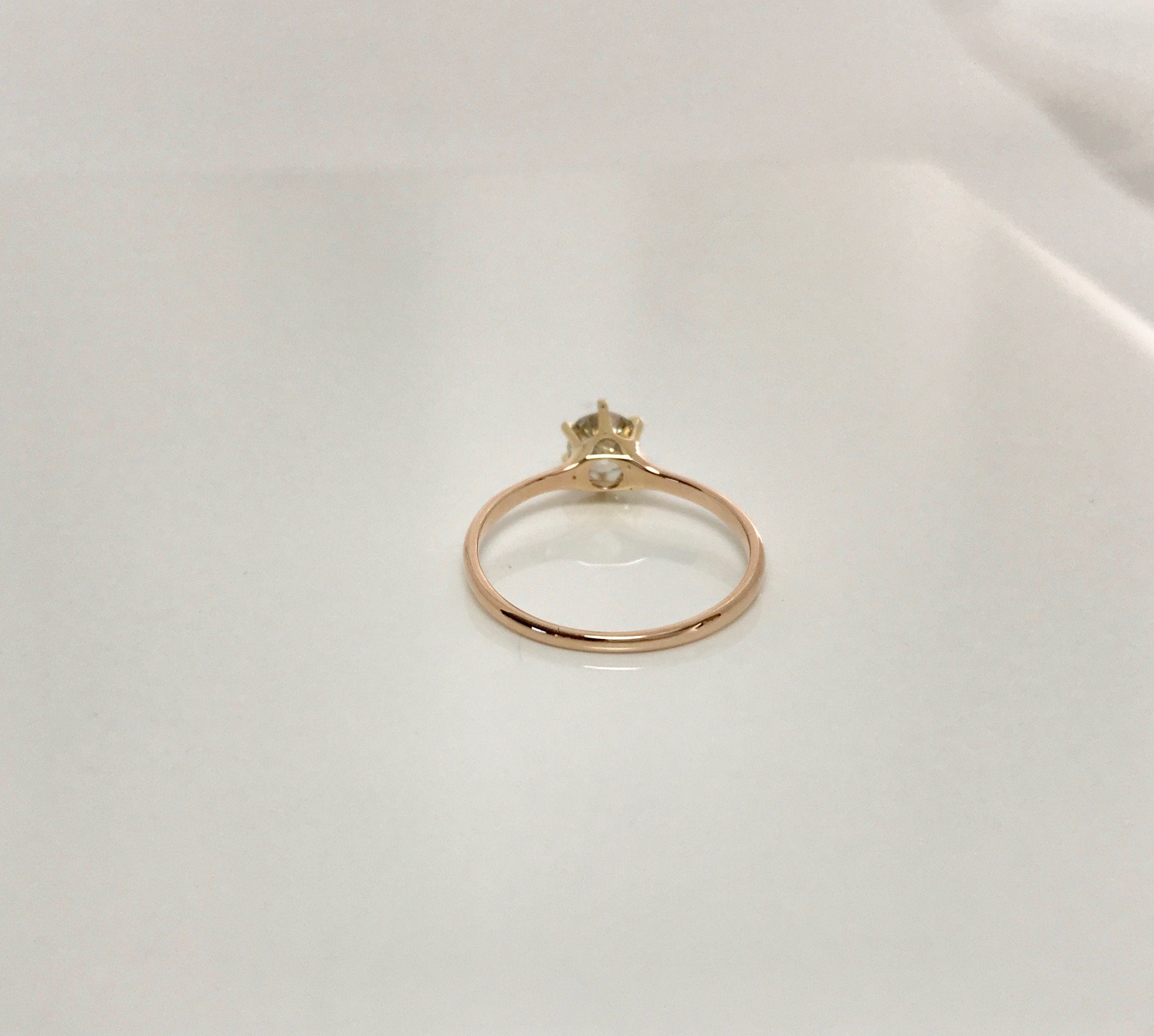 Classic Diamond Solitaire in Yellow Gold - Vintage Style