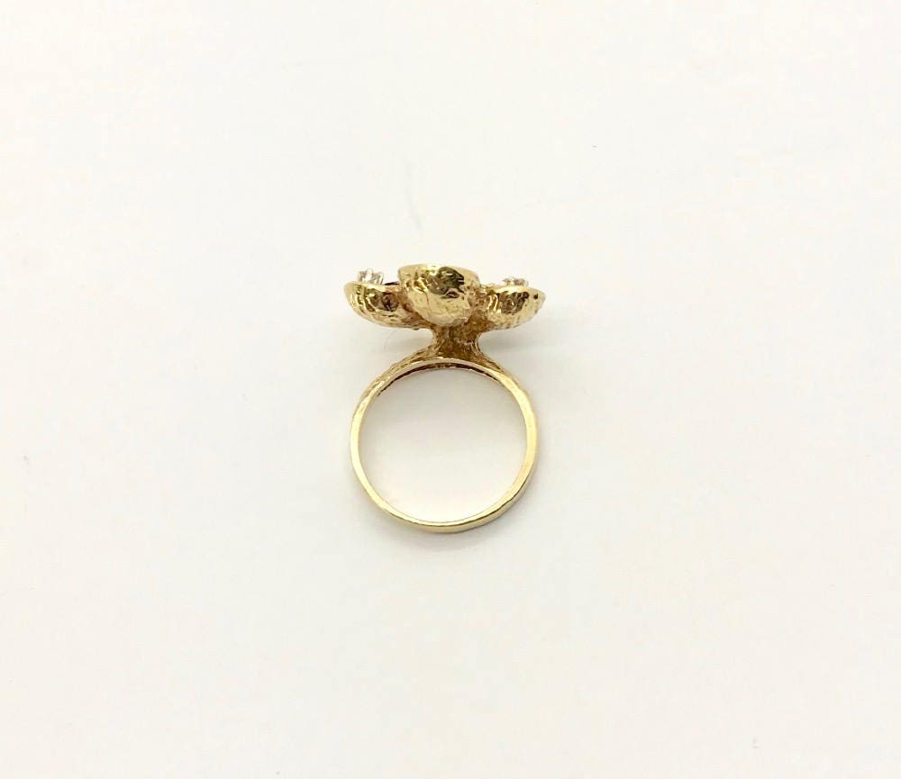 Vintage 14k Yellow Gold Ruby and Diamond Ring - July Birthstone