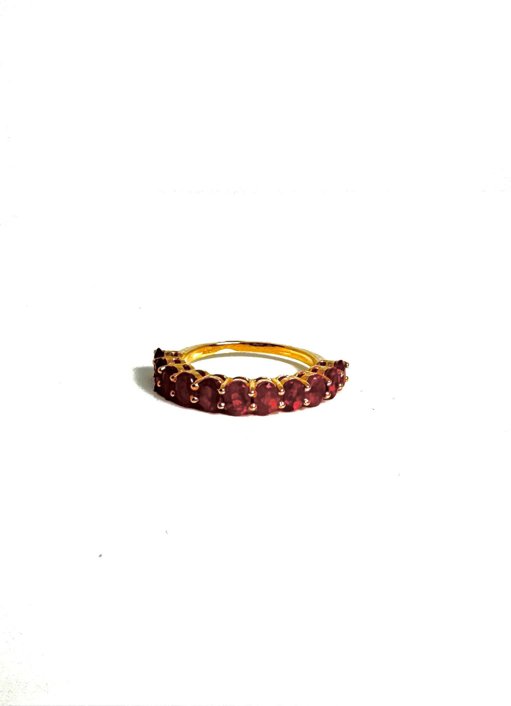 Red and Gold Magic: Vintage 14k Yellow Gold Ruby Band Ring - A Symbol of Love