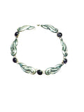 Sculptural Sterling Silver and Cabochon Amethyst Choker Necklace