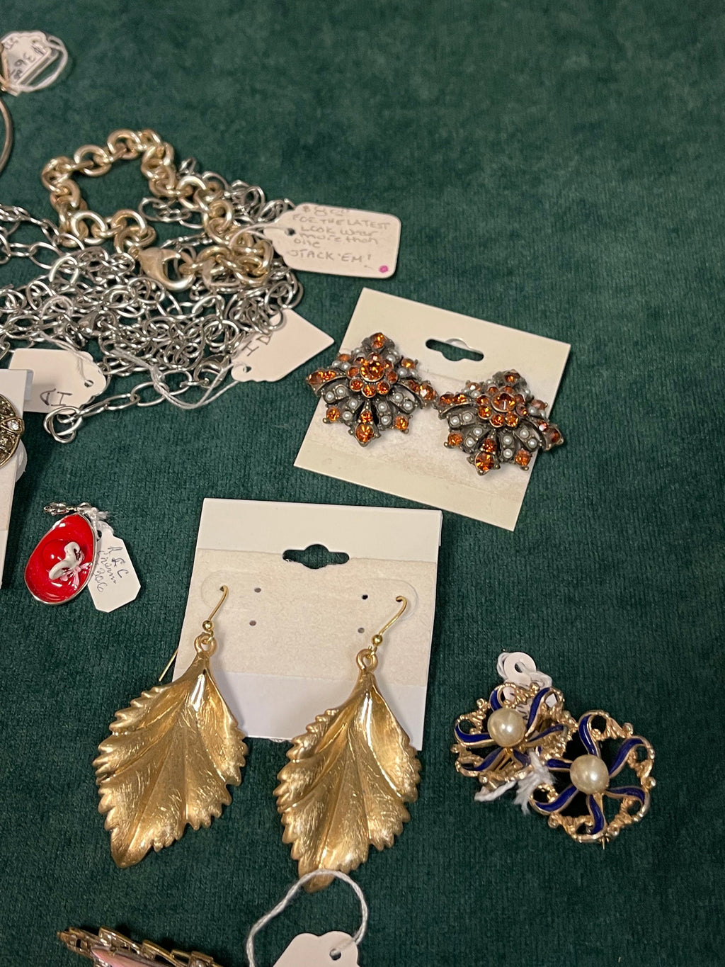 Mixed Jewelry Lot: Sterling Silver Rings, Earrings, Charms, Costume Pieces
