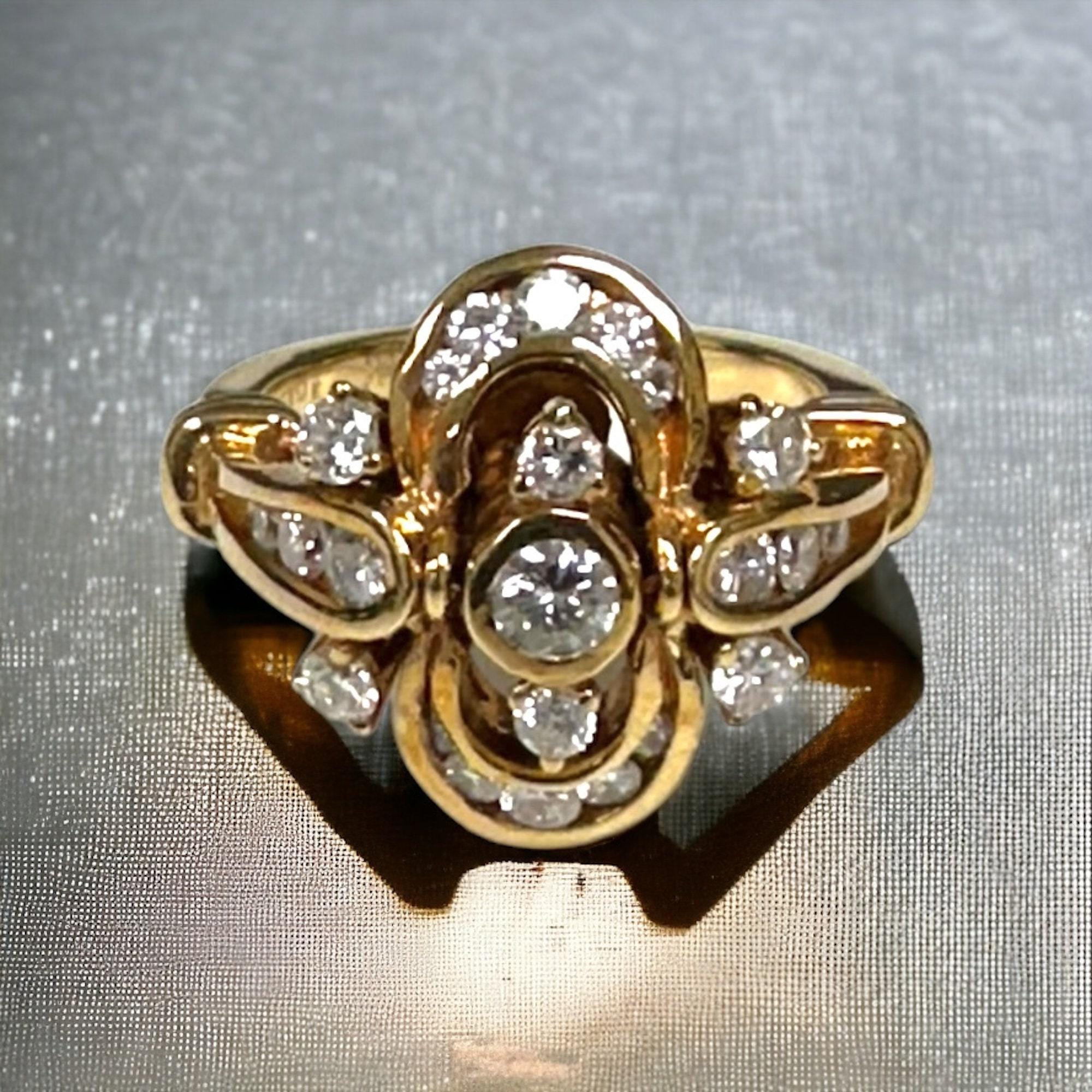 Yellow Gold Diamond Tremblant Cocktail Ring