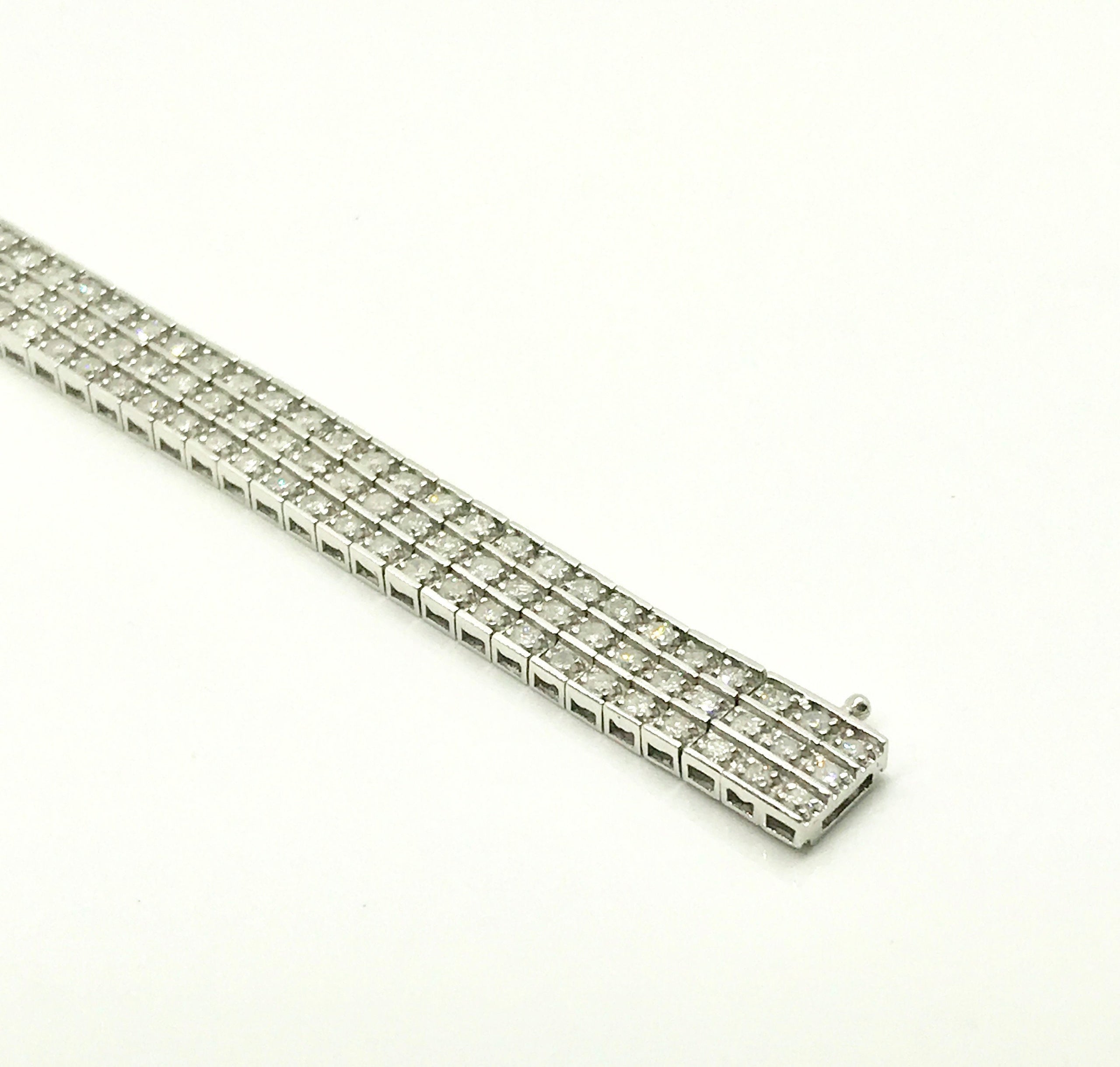 Vintage 8 Carat Diamond Tennis Bracelet: 14k White Gold