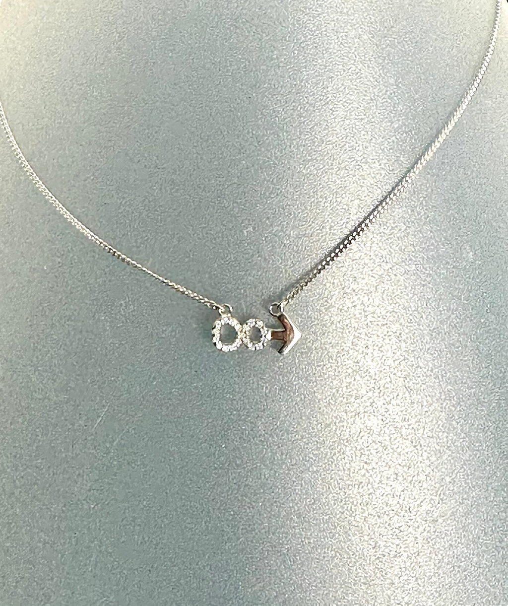 Sterling Silver Diamond Infinity and Beyond Necklace: 0.25 Carats, 20 inch Chain