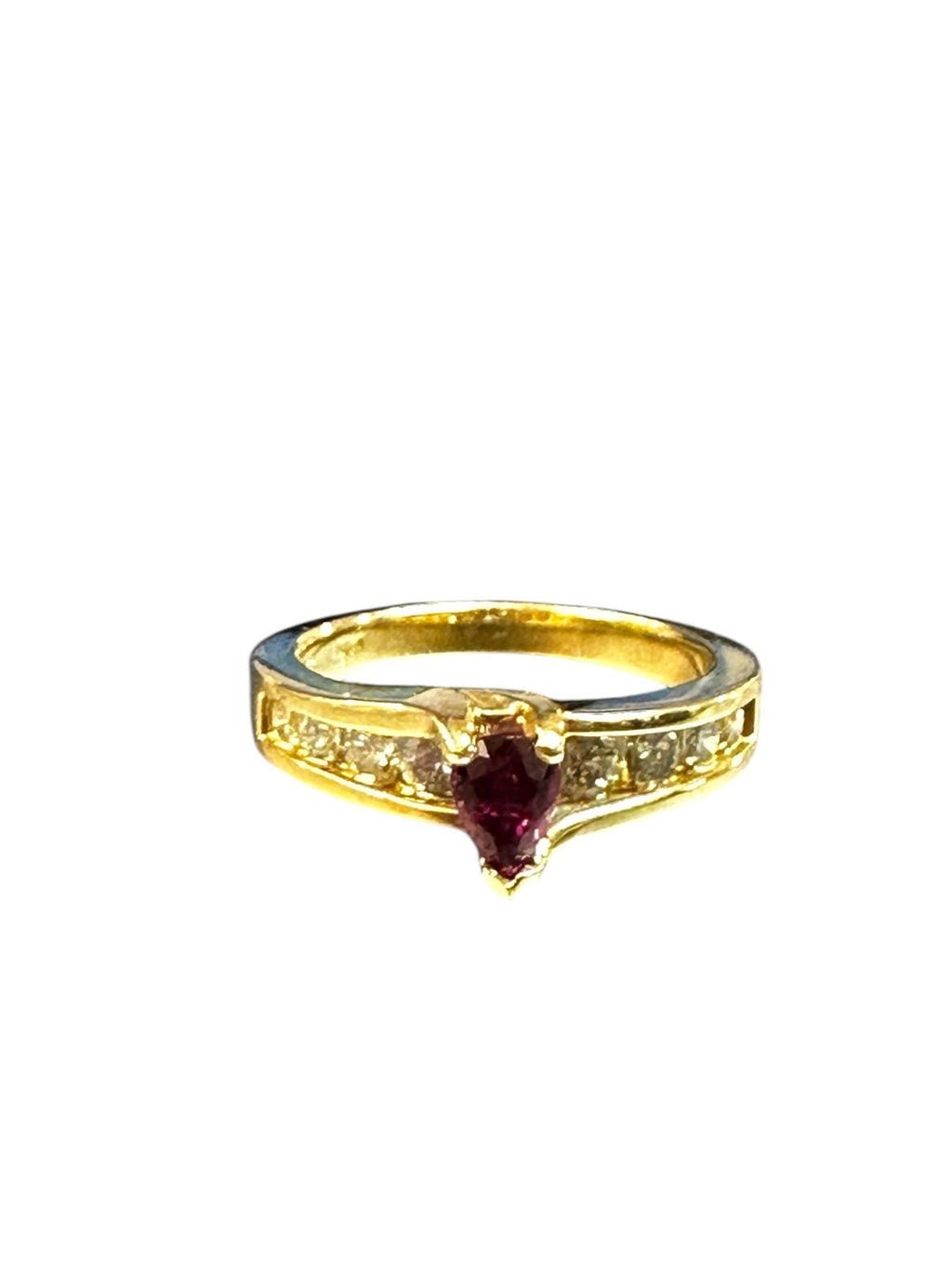 Elegant Vintage Ruby & Diamond Ring in 14k Gold, July Birthstone