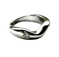 Sterling Silver Band Ring: Modern Design with Lab-Grown Diamond