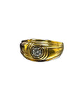 Vintage 10k Yellow Gold Diamond Men's Ring: Sleek Wedding Band