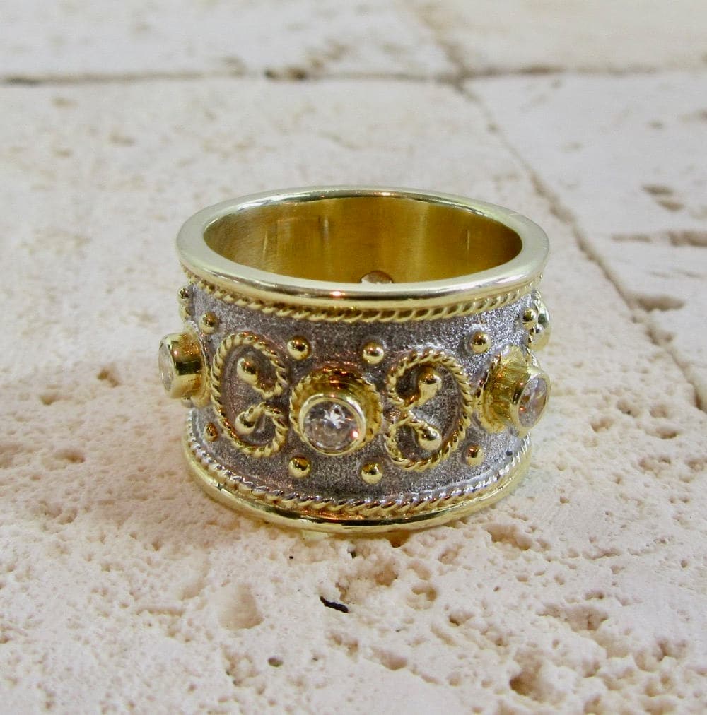 Sterling Silver Hand Crafted Wedding Band Ring, Wide Band Ring, Wedding Band, Sterling Ring, Cubic Zirconia Ring, Hallmarked Ring, Hallmark