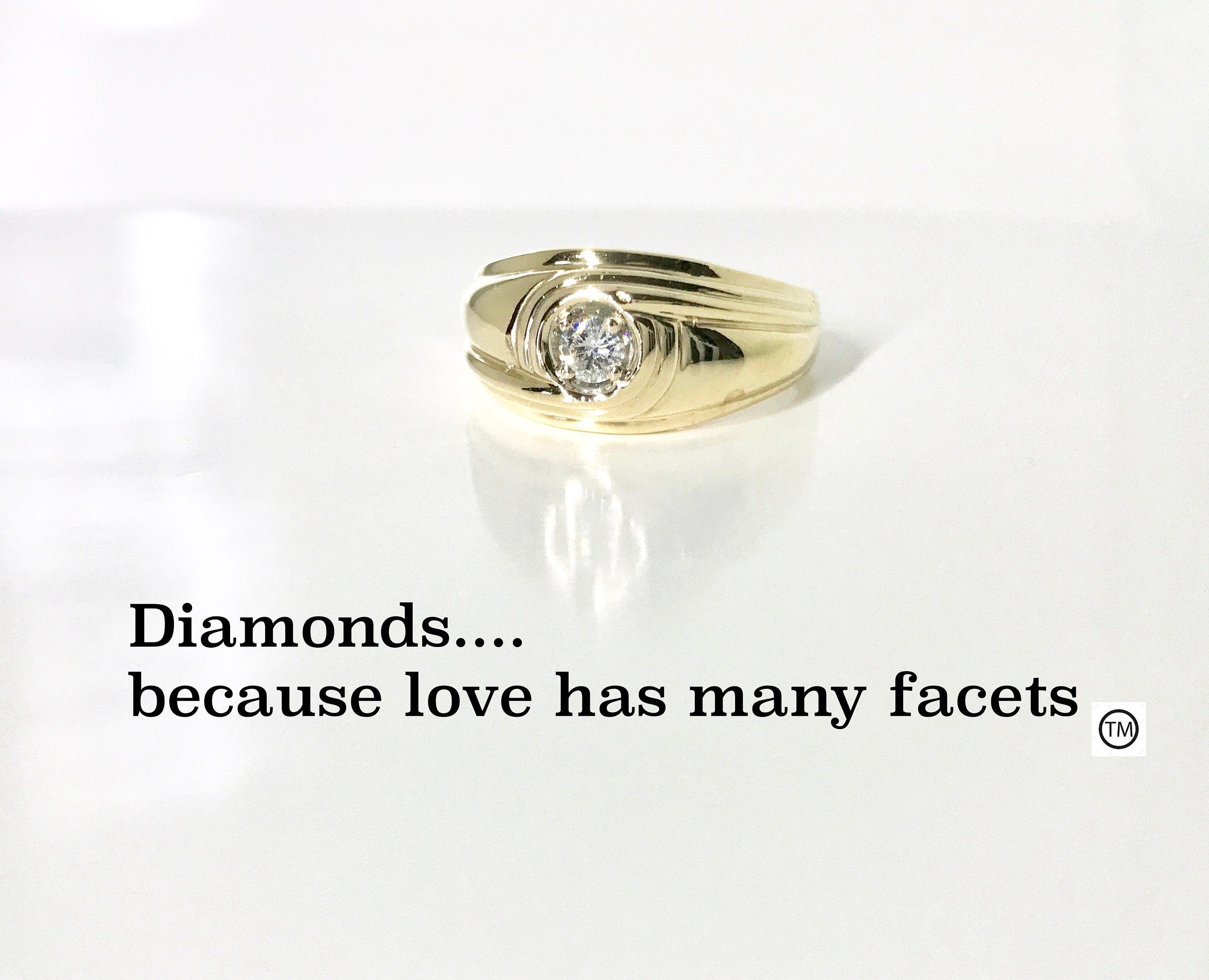 Vintage 10k Yellow Gold Diamond Men's Ring: Sleek Wedding Band