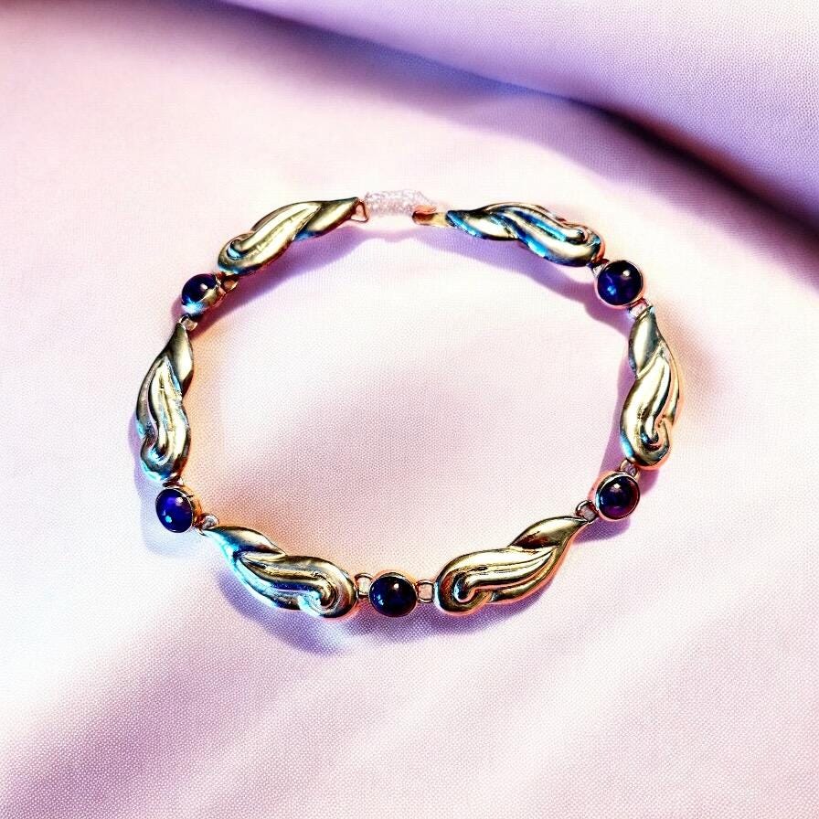 Sculptural Sterling Silver and Cabochon Amethyst Choker Necklace