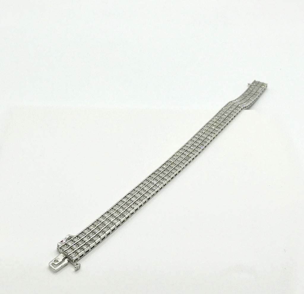 Vintage 8 Carat Diamond Tennis Bracelet: 14k White Gold