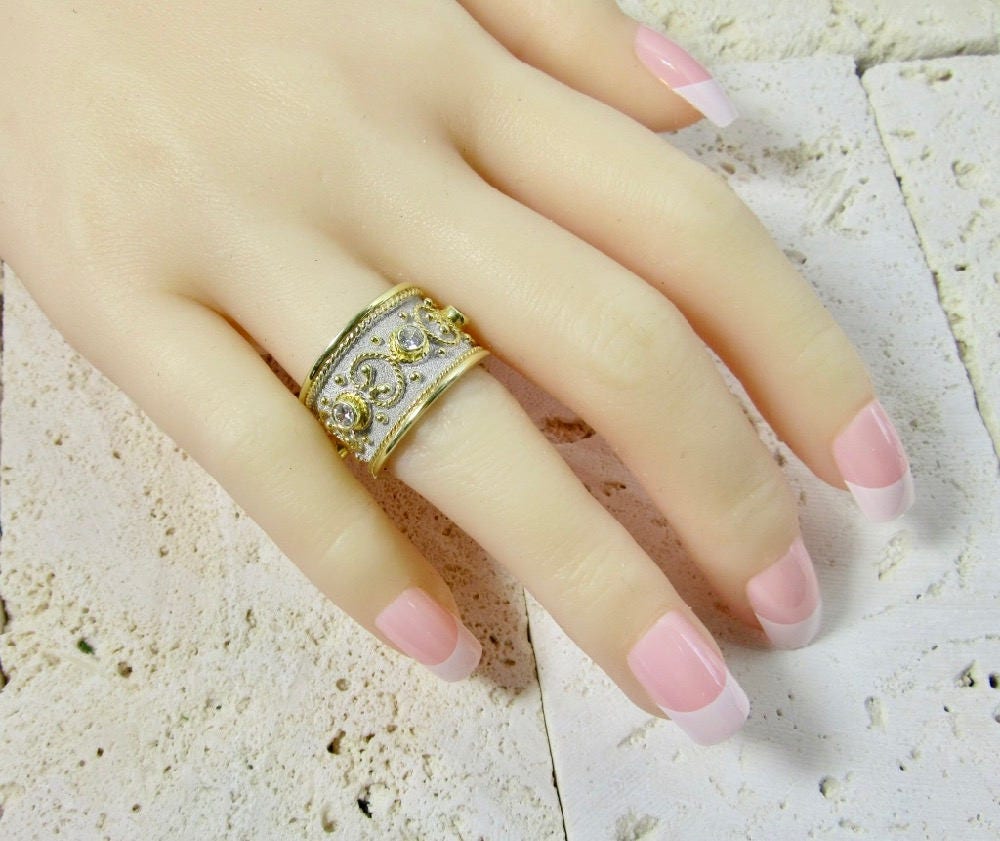 Sterling Silver Hand Crafted Wedding Band Ring, Wide Band Ring, Wedding Band, Sterling Ring, Cubic Zirconia Ring, Hallmarked Ring, Hallmark