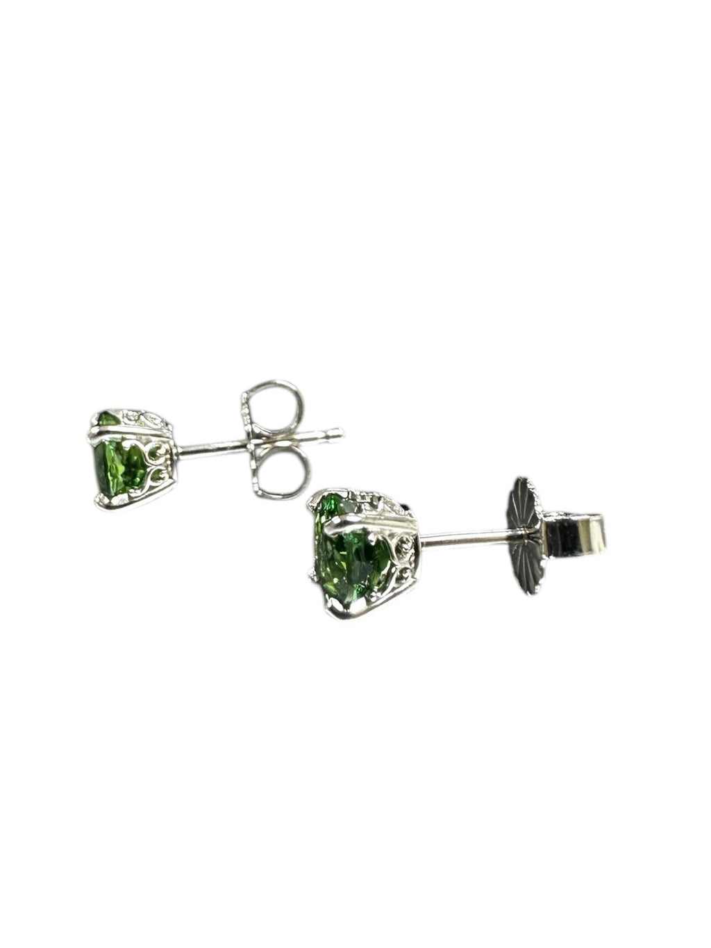 Elegant 14K White Gold Chrome Tourmaline Stud Earrings - 0.50ct Gems - Custom Selection