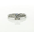 Half Carat Diamond Platinum Engagement Ring: Mid Century Vintage Style